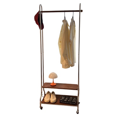 中古收纳挂衣架落地式卧室家用室内次净衣可移动衣帽架转角衣服