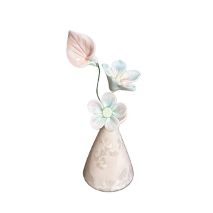 专属搭配3支花景德镇陶瓷花手工瓷花小饰品仿真花迷你小花瓶摆件