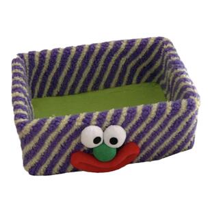 可爱卡通毛绒桌面收纳盒宿舍家用杂物储物篮口红首饰化妆品收纳筐