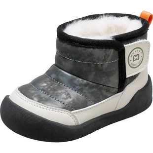 牧童宝宝雪地靴2025冬季新款男童软底学步稳护鞋加绒保暖女童靴子