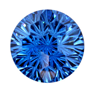 烟花切矢车菊蓝宝石裸石圆形彩宝克拉戒指耳钉项链定制镶嵌男女款