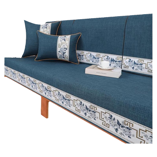 实木沙发垫靠背巾沙发巾中式防滑坐垫红木全盖布四季通用棉麻套罩