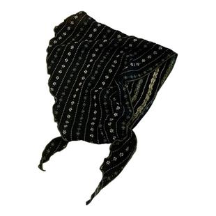 头巾女田园风复古小花日系文艺百搭丝巾发带装饰小领巾三角巾系腰