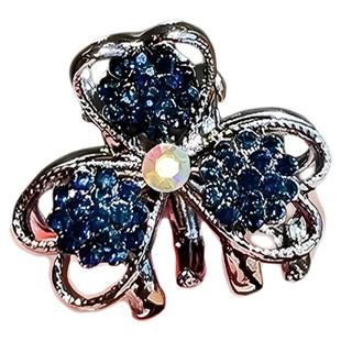 水钻小发夹蓝色精致小夹子头顶小号抓夹固定头发侧边刘海发卡发抓