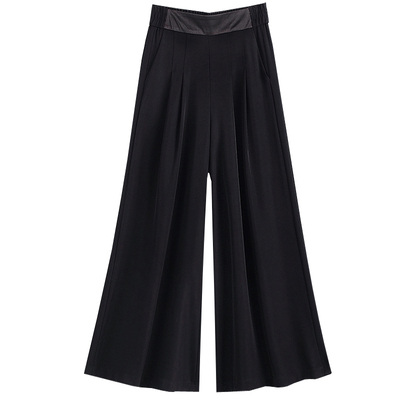 夏季百搭高腰裙裤显瘦九分阔腿裤