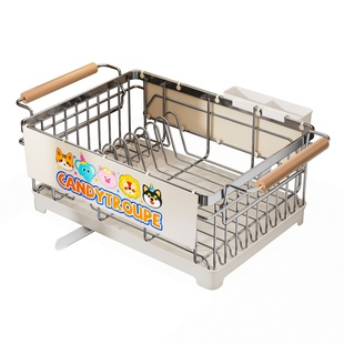 枪灰碗碟收纳架厨房置物架304不锈钢沥水篮放碗盘碗筷沥水架碗架