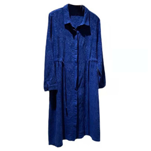 香云纱女装专柜正品连衣裙2022夏季新款蓝色桑蚕丝设计感中长裙