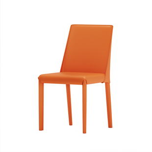 马鞍皮餐椅家用意式极简人体工学椅子餐厅靠背凳子北欧轻奢马鞍椅