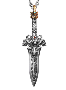 原创霸气狮王勇者之剑纯银吊坠男