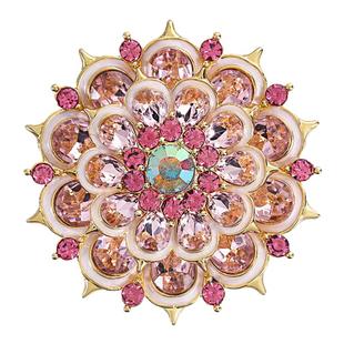 欧美复古时尚热销花朵胸针夸张大气玻璃水钻服装配饰别针高档胸花