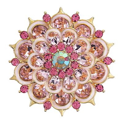 欧美复古时尚热销花朵胸针夸张大气玻璃水钻服装配饰别针高档胸花