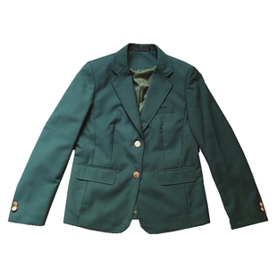 日本高中女JK西式制服墨绿色西服长袖外套正统秋冬修身小西装套装