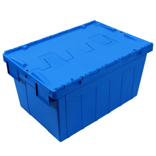 塑料周转箱带盖物流运输箱加厚物料箱框长方形斜插式收纳箱塑料箱