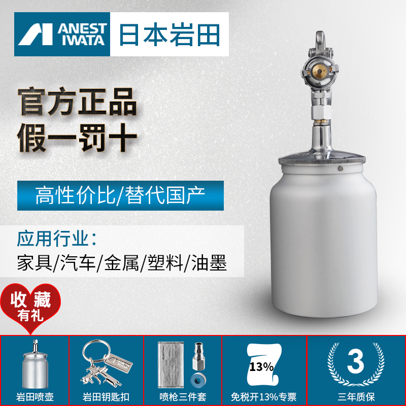 日本岩田喷枪w-71C油漆喷枪汽车高雾化喷油枪家具喷漆枪气动壶w71