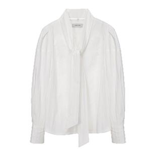 LOEUVRE韩国女士25秋季时尚复古V领飘带上衣衬衫MUSINSA