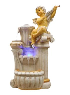 小天使树脂流水喷泉加湿摆件