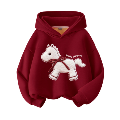 名创优品儿童新年本命年红色卫衣