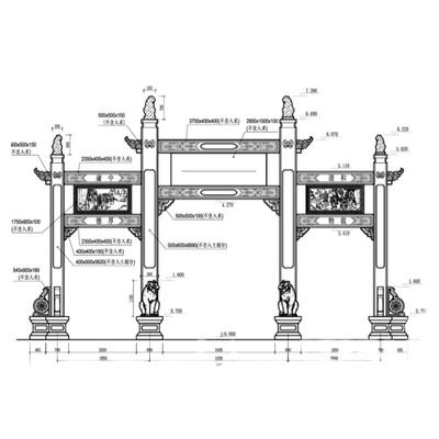大庸府城牌楼牌坊CAD电子版