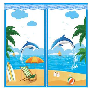 防蚊纱窗隐形纱网自粘推拉式老式窗户魔术贴免打孔窗帘家用外开窗