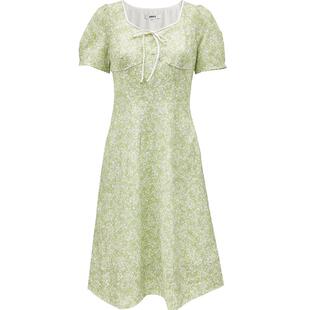 【ONLY奥莱】秋季新款甜美优雅泡泡袖碎花中长裙连衣裙女