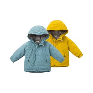 戴维贝拉童装儿童羽绒服冬装新款男童女童三防外套中大童红色童装