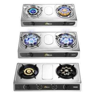 家用双灶燃气灶 九腔猛火5.2KW不锈钢台式熄火保护液化天然气炉具