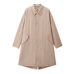 GC2026年春新款休闲外套男装肌理感后中开衩长款翻领夹克12075004