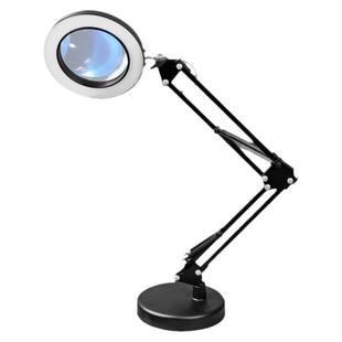 台式放大镜10倍金属LED64灯阅读三色灯光悬臂台灯式放大镜+工字夹