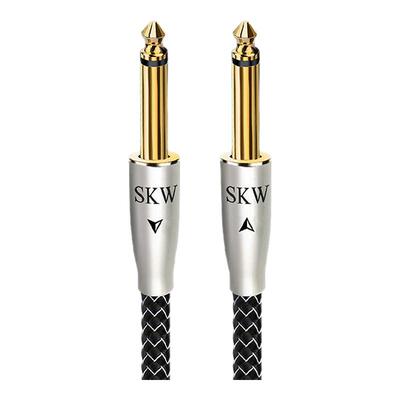 SKW高端发烧镀银大二芯6.5音频线