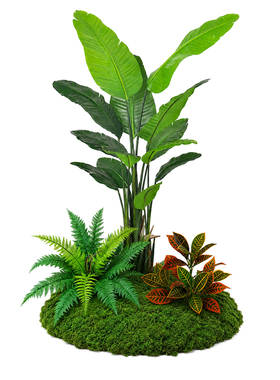 仿真植物造景散尾葵室内玄关拐角落楼梯下阳台绿植景观围挡组合