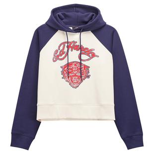 Ed hardy埃德哈迪2025春季新款女士插肩袖拼色女士套头衫短款卫衣