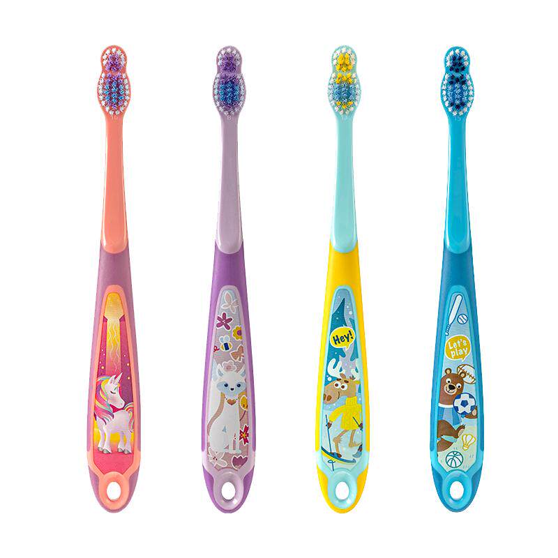 挪威jordan宝宝超细护齿软毛牙刷换牙期儿童牙刷4支6-9岁3段