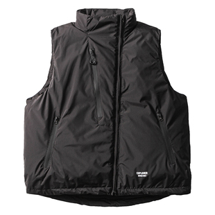 大码日系复古男款工装立领马甲冬季加厚无袖羽绒棉服秋冬保暖外套