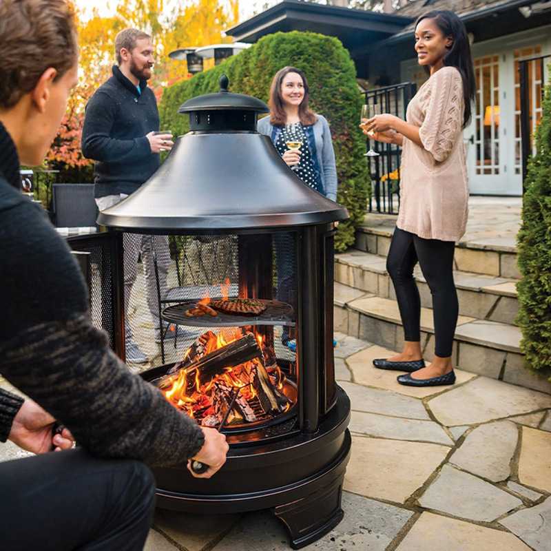 跨境欧美花园复古烧烤炉美式庭院烧烤取暖火炉别墅柴火取暖炉厂家
