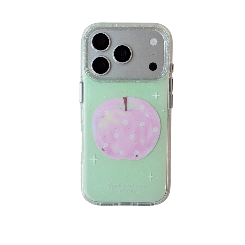 ins薄荷绿底粉色苹果iphone适用17promax苹果16pro小众15潮流14女生13双层IMD包相机ai键圆边气囊防摔手机壳