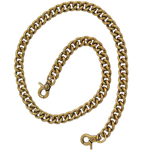 11mm点纹酷奇哈顿小方包铝链复古做旧青古铜链条包带小资饰带