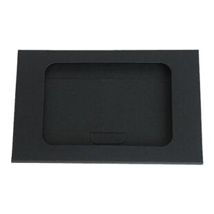 复古牛皮纸明信片贺卡包装盒封套信封镂空卡套空白黑开窗收纳盒子