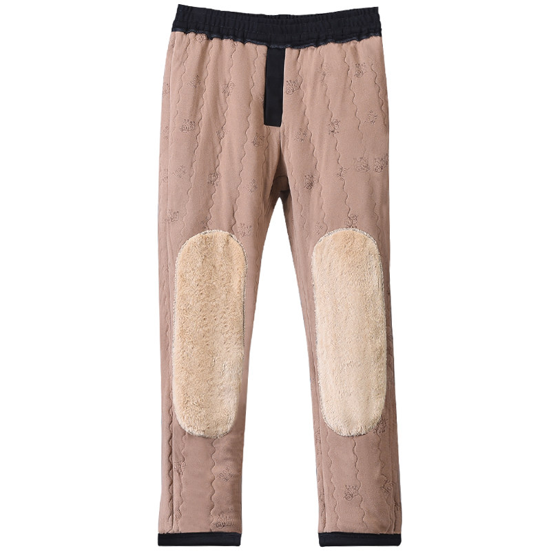 励阳冬季棉裤男加绒加厚宽松中老年人羊毛保暖休闲裤爸爸外穿裤子