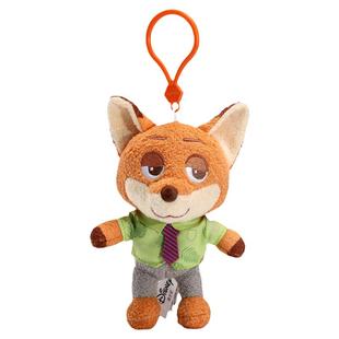 正版疯狂动物城朱迪尼克兔子狐狸公仔毛绒小挂件豹警官书包挂饰品