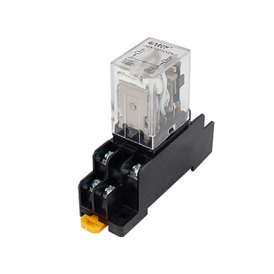 小型中间继电器24V交流220V12V带灯HH52P/53P/54P带底座14脚MY2NJ