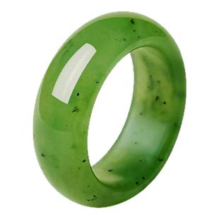 宫里上新和田玉戒指女款素圈乌兰海碧玉尾戒素戒男生日礼物送妈妈