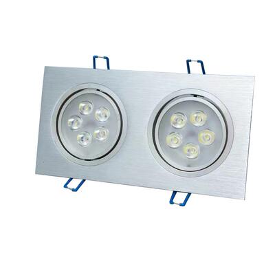 led银色长方形双孔灯双头射灯