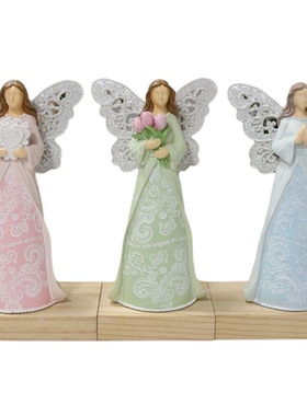 欧式天使之翼精灵女孩客厅摆件