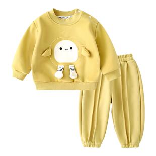 男宝卫衣套装春天男女童帅气春秋装裤子婴儿洋气衣服春季外出潮服