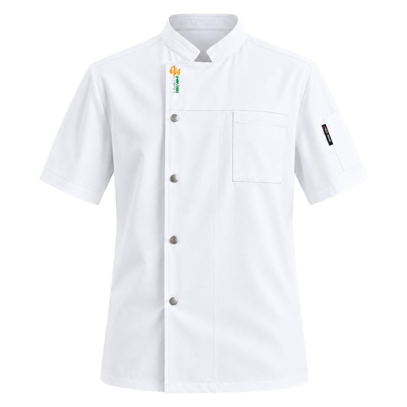 夏季冰丝透气短袖厨师服定制