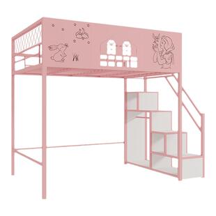 新款铁艺高架床时尚公主铁床双人儿童床环保阁楼床现代简约铁艺床