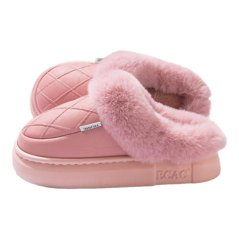 防水棉拖鞋女款秋冬季2025新款居家外穿防滑加绒加厚保暖棉鞋男士