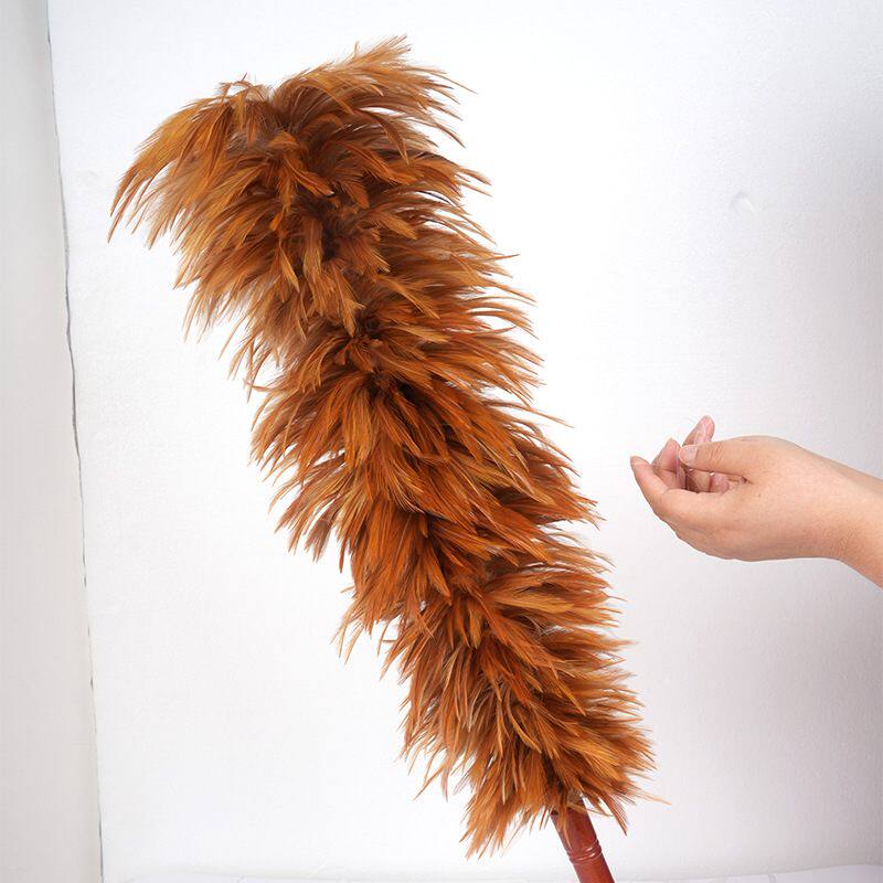 批发木柄颈毛鸡毛掸清洁家用除尘鸡毛掸子除尘掸掸经济实用桌面