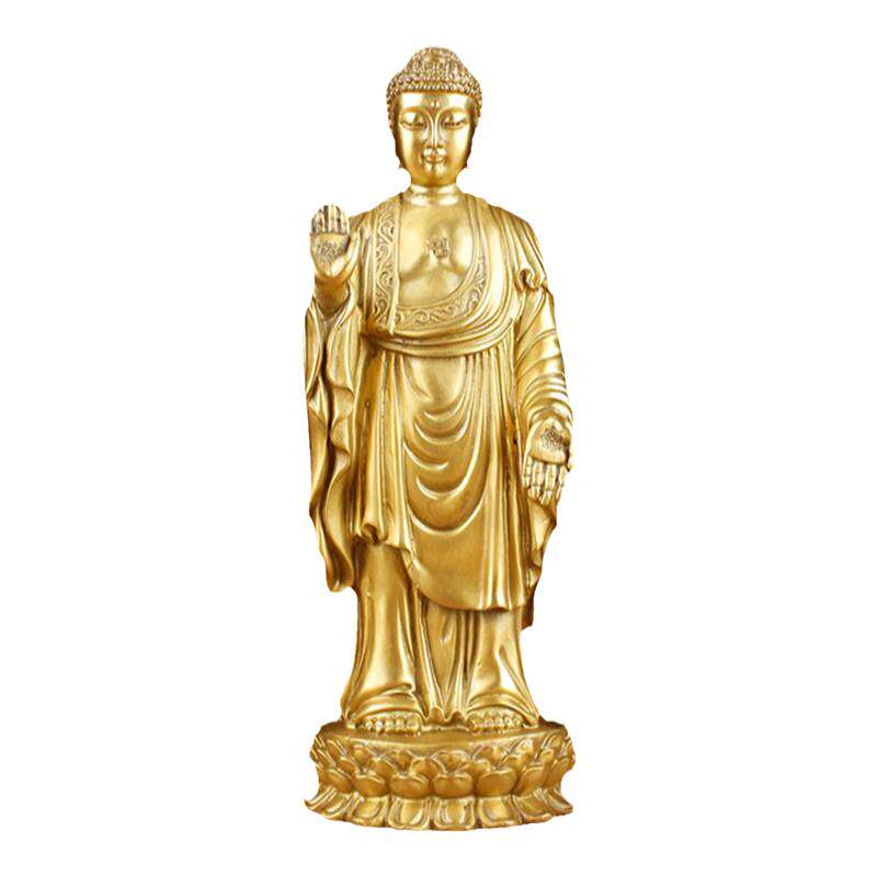 黄铜大日如来摆件无锡灵山大佛佛祖铜像家居客厅办公桌面铜工艺品