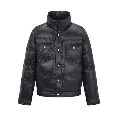 RARE威雅男装黑色立领面包服